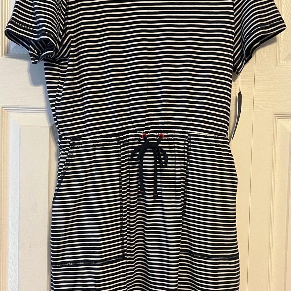 Nautica Navy and White Striped Mini Dress